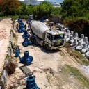 Tetrápodos rompeolas en San Pedro de Macorís